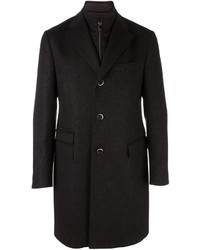 Мужское темно-серое шерстяное пальто от Corneliani