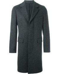 Мужское темно-серое шерстяное пальто от E. Tautz