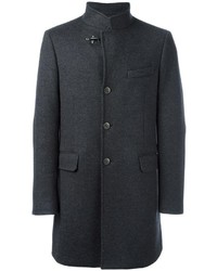 Мужское темно-серое шерстяное пальто от Fay