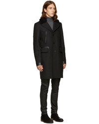 Мужское темно-серое шерстяное пальто от Belstaff