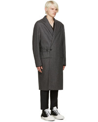 Мужское темно-серое шерстяное пальто от Marni