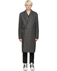 Мужское темно-серое шерстяное пальто от Marni