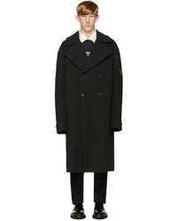 Мужское темно-серое шерстяное пальто от Yang Li