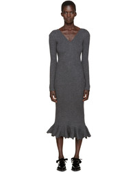Темно-серое шерстяное платье от Lanvin