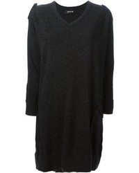 Темно-серое шерстяное повседневное платье от Zucca