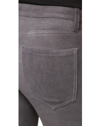 Темно-серые бархатные узкие брюки от Current/Elliott