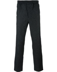 Мужские темно-серые брюки в вертикальную полоску от AMI Alexandre Mattiussi