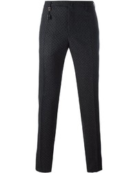 Мужские темно-серые брюки в горошек от Incotex