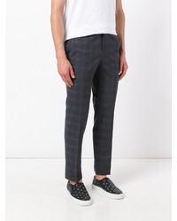 Мужские темно-серые брюки в шотландскую клетку от Pt01