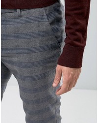 Мужские темно-серые брюки в шотландскую клетку от Asos