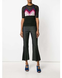 Темно-серые брюки-клеш от Marco De Vincenzo