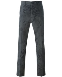 Мужские темно-серые брюки с принтом от Fendi