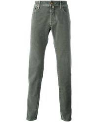 Мужские темно-серые брюки с узором "в ёлочку" от Jacob Cohen