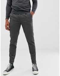 Темно-серые брюки чинос в вертикальную полоску от Burton Menswear