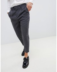 Темно-серые брюки чинос в вертикальную полоску от Twisted Tailor