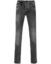 Мужские темно-серые вареные джинсы от Philipp Plein