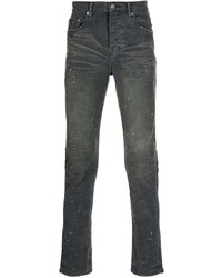Мужские темно-серые вельветовые рваные зауженные джинсы от purple brand