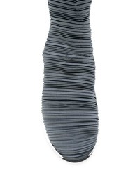 Женские темно-серые высокие кеды из плотной ткани от Casadei