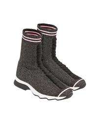 Женские темно-серые высокие кеды от Fendi