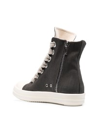 Мужские темно-серые высокие кеды от Rick Owens DRKSHDW