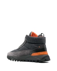 Мужские темно-серые высокие кеды от Santoni