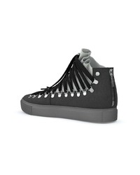 Женские темно-серые высокие кеды от Swear