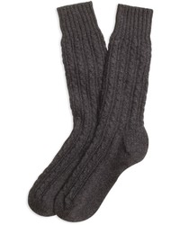 Темно-серые вязаные носки