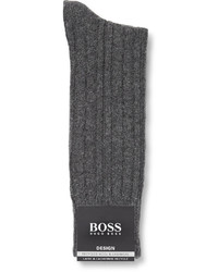 Мужские темно-серые вязаные носки от Hugo Boss