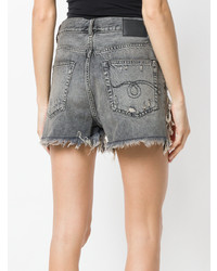 Женские темно-серые джинсовые рваные шорты от R13
