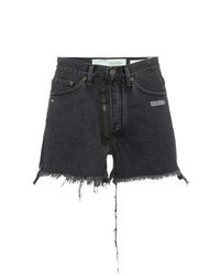 Темно-серые джинсовые шорты с принтом