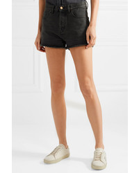 Женские темно-серые джинсовые шорты от Saint Laurent