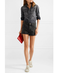 Женские темно-серые джинсовые шорты от Saint Laurent