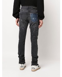 Мужские темно-серые джинсы в стиле пэчворк от purple brand