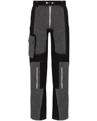 Мужские темно-серые джинсы в стиле пэчворк от Gmbh