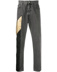 Мужские темно-серые джинсы в стиле пэчворк от Just Cavalli