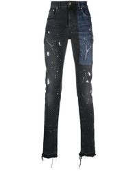 Мужские темно-серые джинсы в стиле пэчворк от purple brand