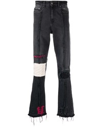 Мужские темно-серые джинсы в стиле пэчворк от VAL KRISTOPHE