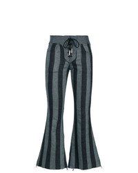 Темно-серые джинсы-клеш в вертикальную полоску от MARQUES ALMEIDA