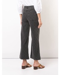 Темно-серые джинсы-клеш от Ulla Johnson