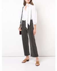 Темно-серые джинсы-клеш от Ulla Johnson