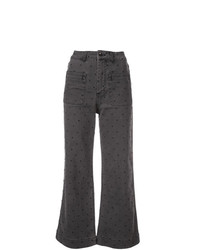 Темно-серые джинсы-клеш от Ulla Johnson