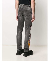 Мужские темно-серые джинсы с вышивкой от Philipp Plein
