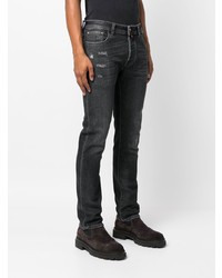 Мужские темно-серые джинсы с вышивкой от Jacob Cohen