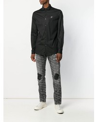 Мужские темно-серые джинсы с принтом от Philipp Plein