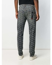 Мужские темно-серые джинсы с принтом от Philipp Plein