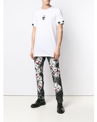 Мужские темно-серые джинсы с принтом от Philipp Plein