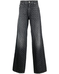 Мужские темно-серые джинсы с принтом от Domenico Formichetti