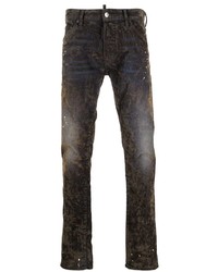 Мужские темно-серые джинсы с принтом от DSQUARED2