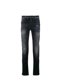 Мужские темно-серые джинсы с принтом от Marcelo Burlon County of Milan