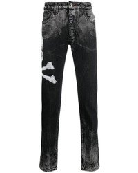 Мужские темно-серые джинсы с принтом от Philipp Plein